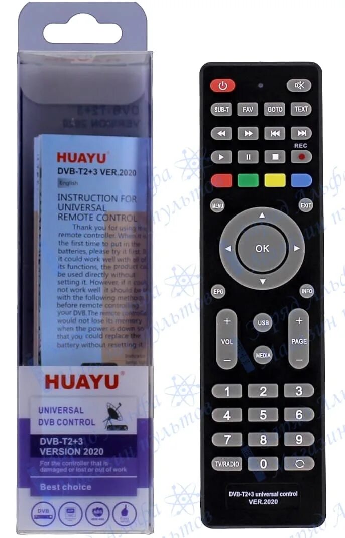 Dvb t2 huayu пульт код. Универсальный пульт Huayu DVB-t2+TV ver.2020. Универсальный пульт Huayu DVB-t2+t3. Huayu ПДУ универсал DVB-t2+3 ver.2020. Универсальный пульт Huayu DVB-t2+3-TV ver.2020 (корпус MTC dn300).