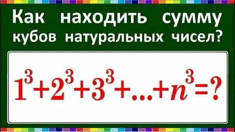 Что такое куб натурального числа