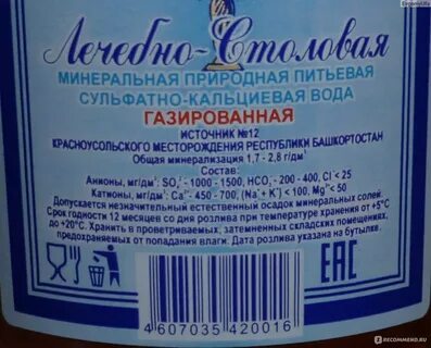 На этикетке минеральной