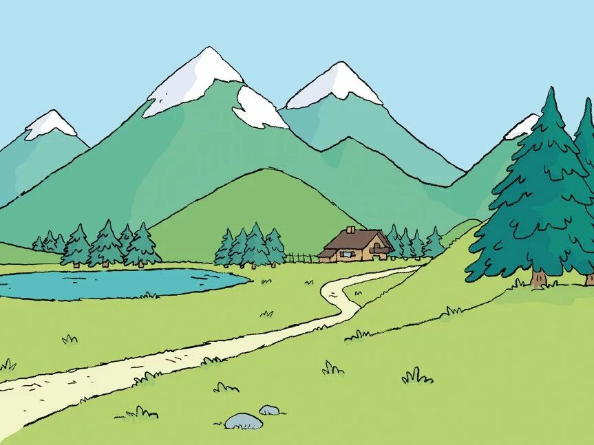 Рисунок местности 8. Горы для детей. Нарисовать горы. Иллюстрация горы для детей. Гора мультяшная.