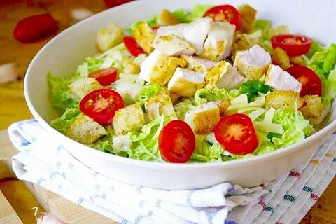 Салаты с сухариками без курицы