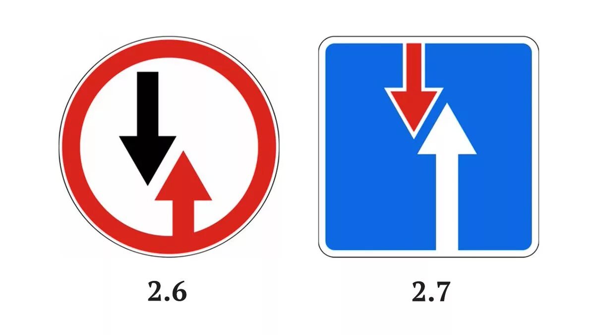 Дорожный знак 2.6 преимущество встречного движения. 2.7 "Преимущество перед встречным движением".. Знаки дорожного движения преимущество перед встречным движением. Дорожный знак встречный разъезд.