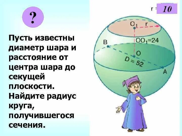 На каком расстоянии шар