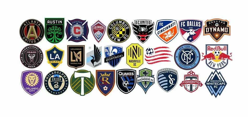 Млс футбол 2023. МЛС эмблема. Эмблемы клубов МЛС. MLS логотип. MLS команды.