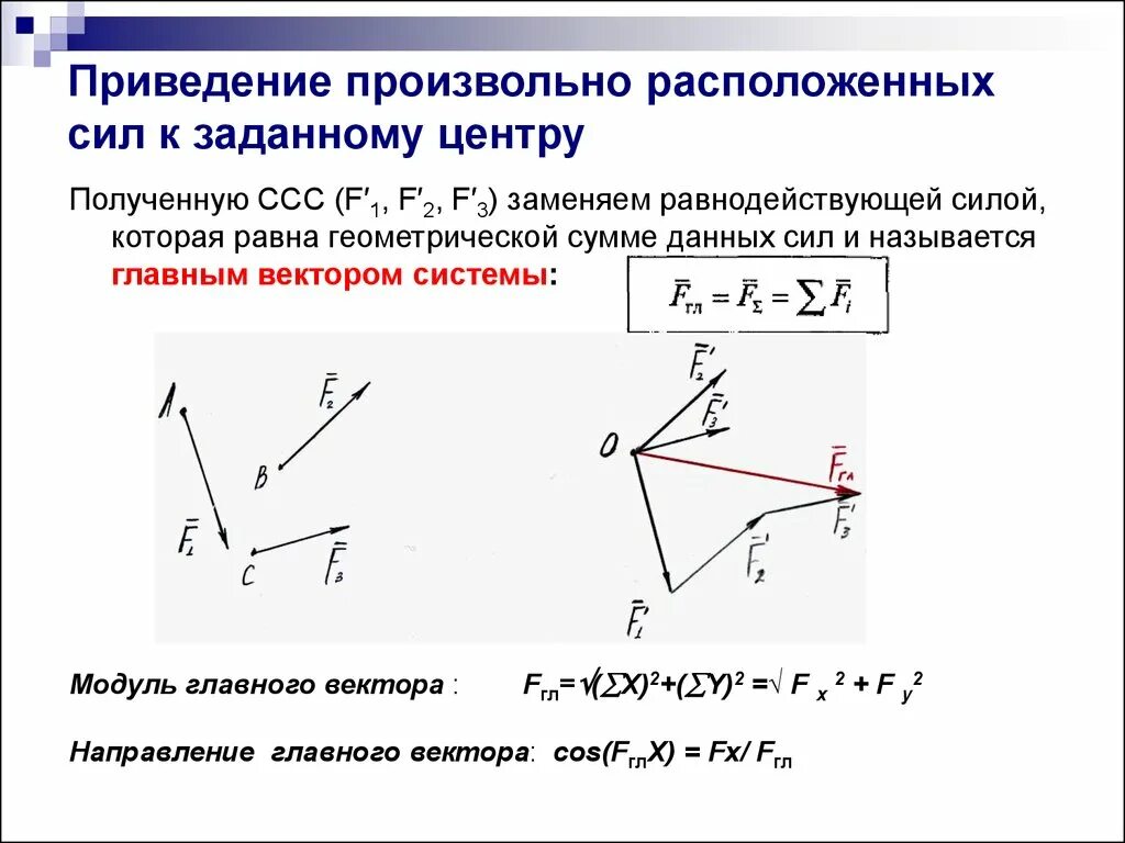 Дать определение силе и системе сил. Приведение к точке плоской системы произвольно расположенных сил. плоская система произвольно расположенных сил техническая механика. приведение силы к точке техническая механика. плоская система произвольно расположенных сил главный вектор.
