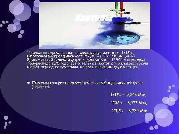 Изотопы сурьмы. Период полураспада SB 125. Природная распространенность изотопов. Сурьма 125 период полураспада.