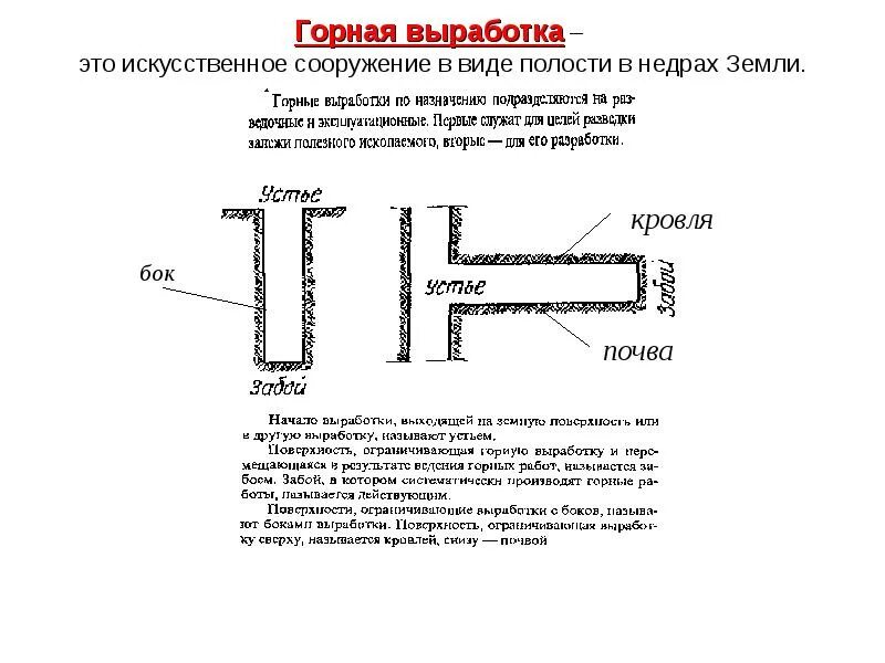 Назначение выработки. Классификация открытых горных выработок. Схема классификация горных выработок. Типы горной выработки. Классификация горных выработок по назначению.