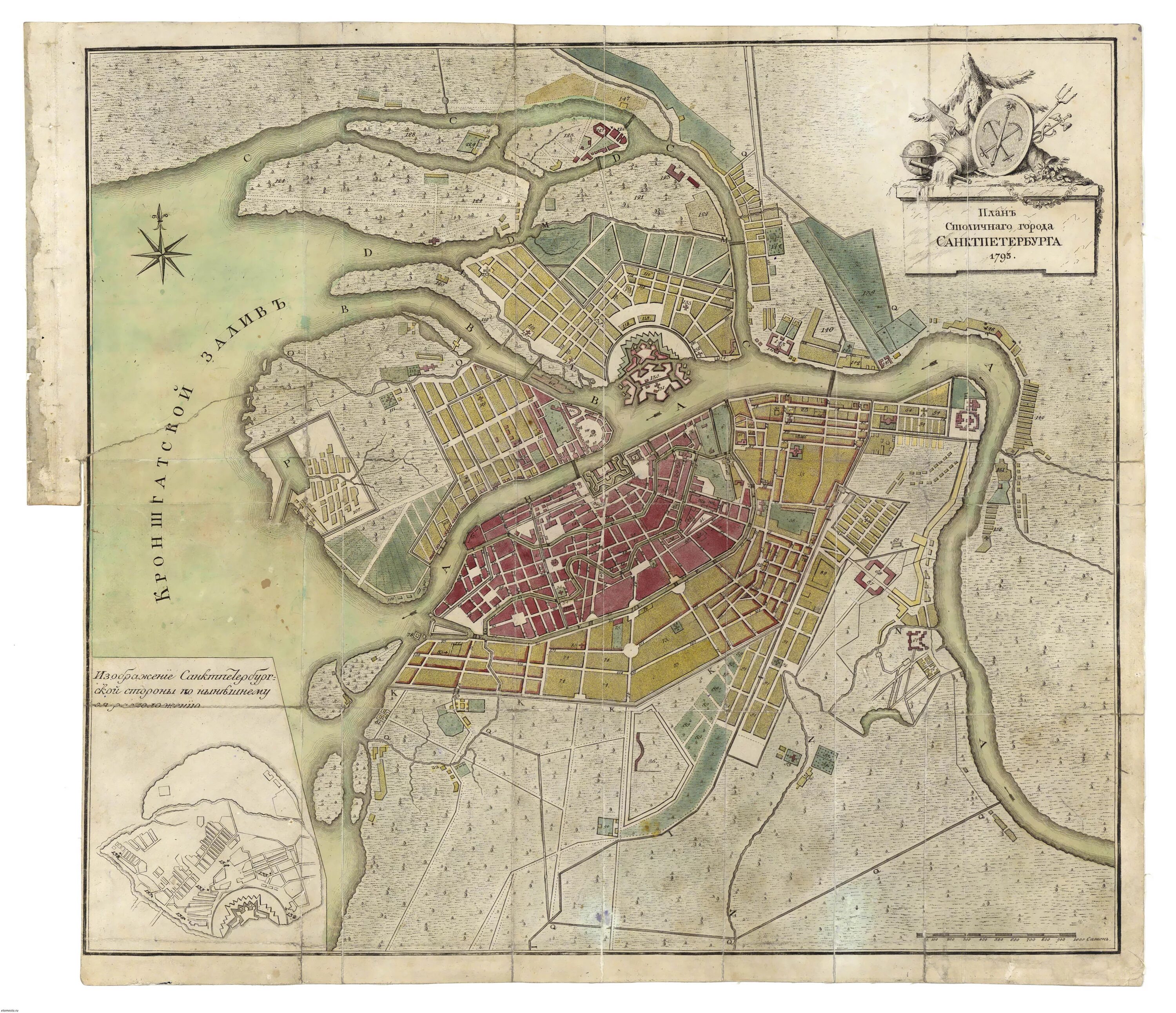 старинная карта санкт-петербурга.