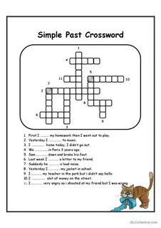 Simple past crossword: English ESL worksheets pdf & doc