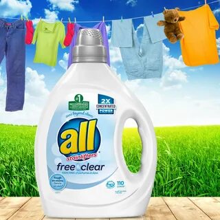 All Liquid Laundry Detergent, Free Clear for Sensitive Skin, 2X.