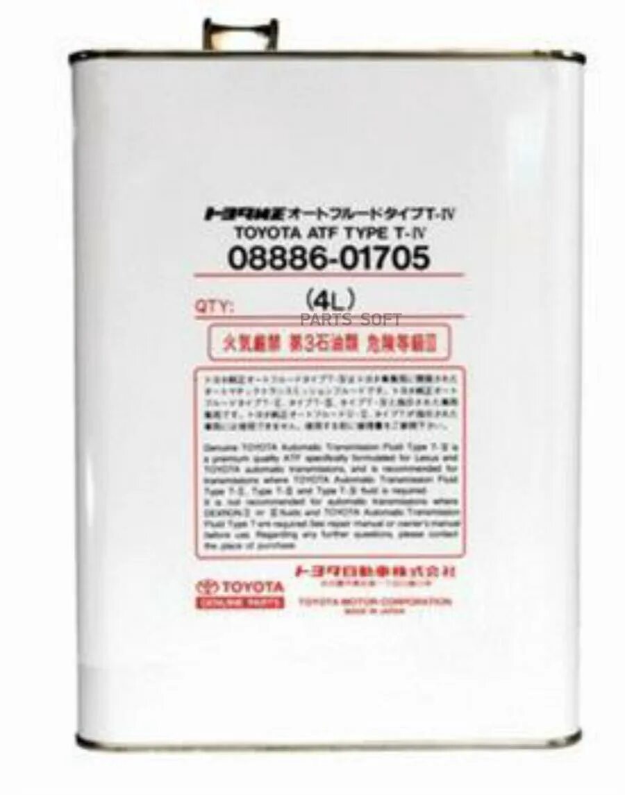 Масло трансмиссионное atf type t. ATF Type t-4 Toyota 08886-01705. 0888601705 Toyota ATF Type t-IV 4 Л. АТФ масло для АКПП Тойота т4. 08886-81015 Жидкость для АКПП ATF Type t-IV, 4л Toyota.