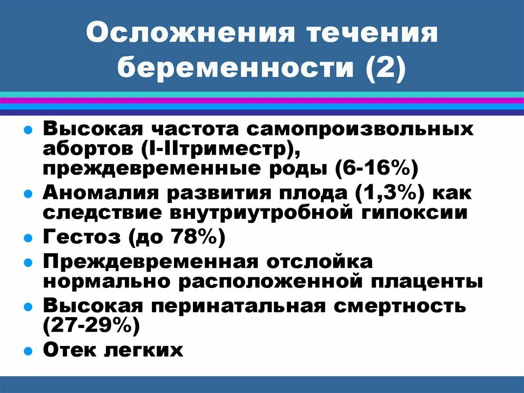 Осложнения второй беременности