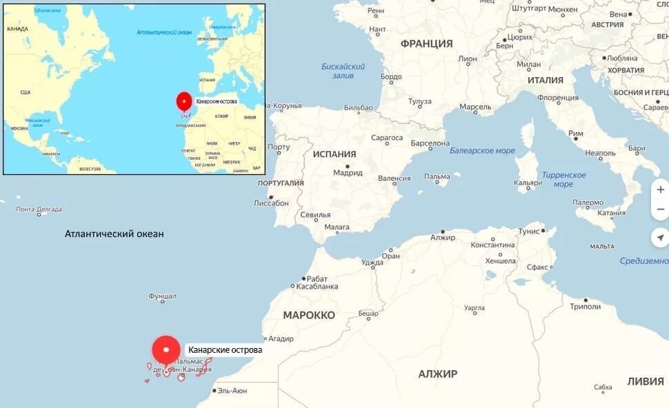 Карта Канарские острова на карте. Канарские острова на карте Испании.
