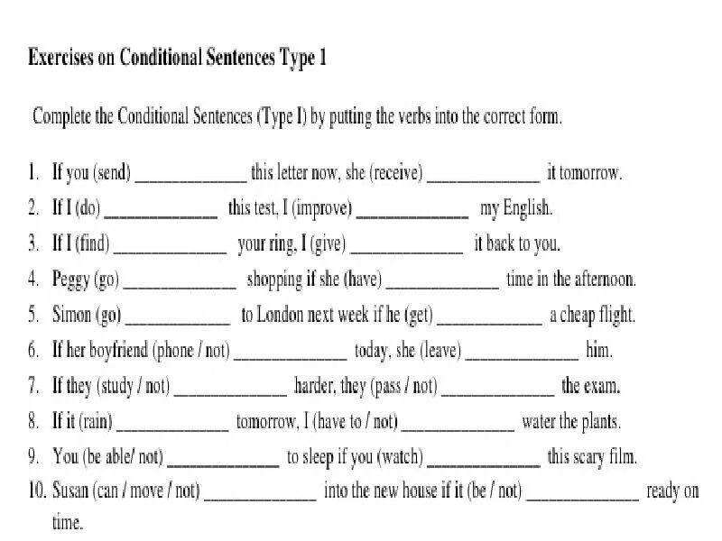 Тест conditionals 1 2. Conditional 1 упражнения. Conditional sentences упражнения с ответами. Conditional Type 3 упражнения. First conditional упражнения.