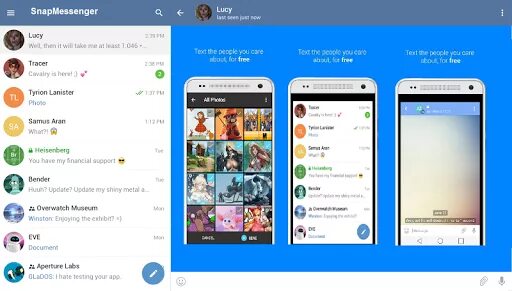 Snappy Messenger. Мессенджер 5 в 1