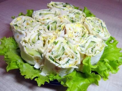 Рулет из лаваша плавленный сыр зелень