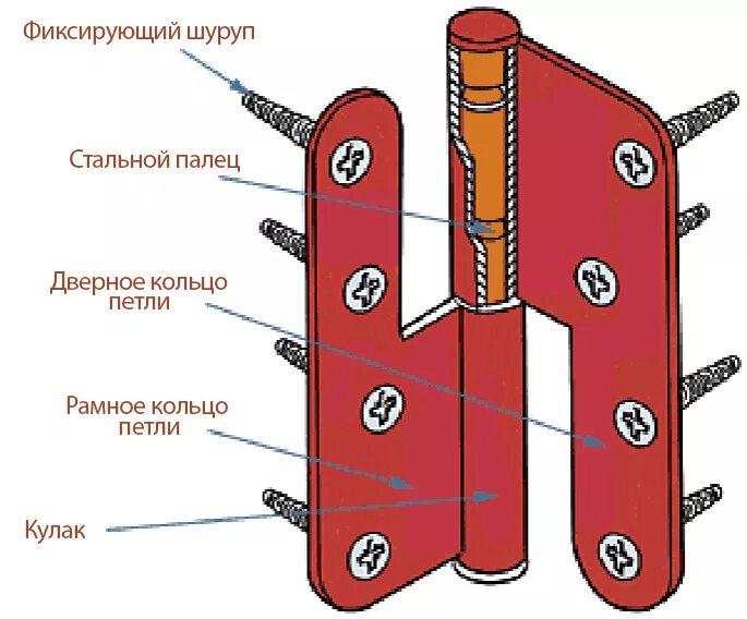 Из чего состоит дверной шарнир. Составные части дверной петли. Как называются части дверной петли. Как называются элементы дверной петли.