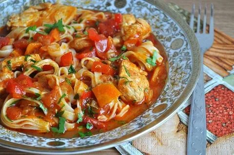 Лагман с овощами и мясом