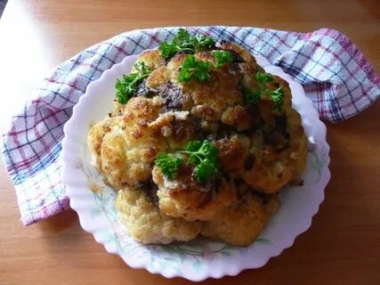 Цветная капуста с мясом запеченная