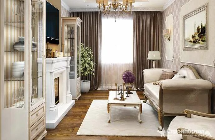 Классический интерьер гостиной 18 кв м Гостиная в классическом стиле Room design, Interior, Home