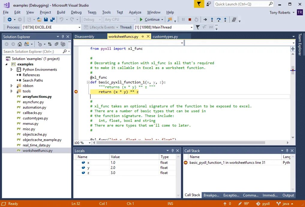 Python работа с excel. Отладка в python. visual studio excel. питон и эксель. python visual studio или pycharm.