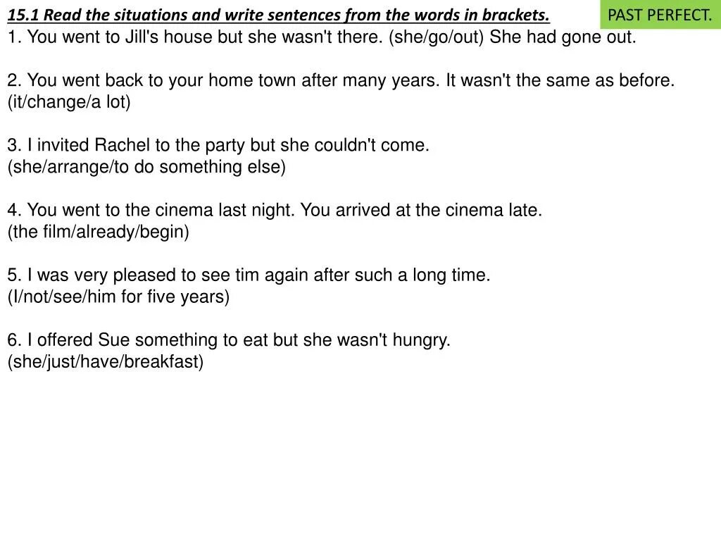 Read the situations and write sentences from the Words in Brackets 15.1 ответы. Read the situations and write sentences using the Words in Brackets 15.1 ответы. Read the situations and write sentences from the Words in Brackets 15.1. Read the situations and write sentences using the Words in Brackets 15.1.