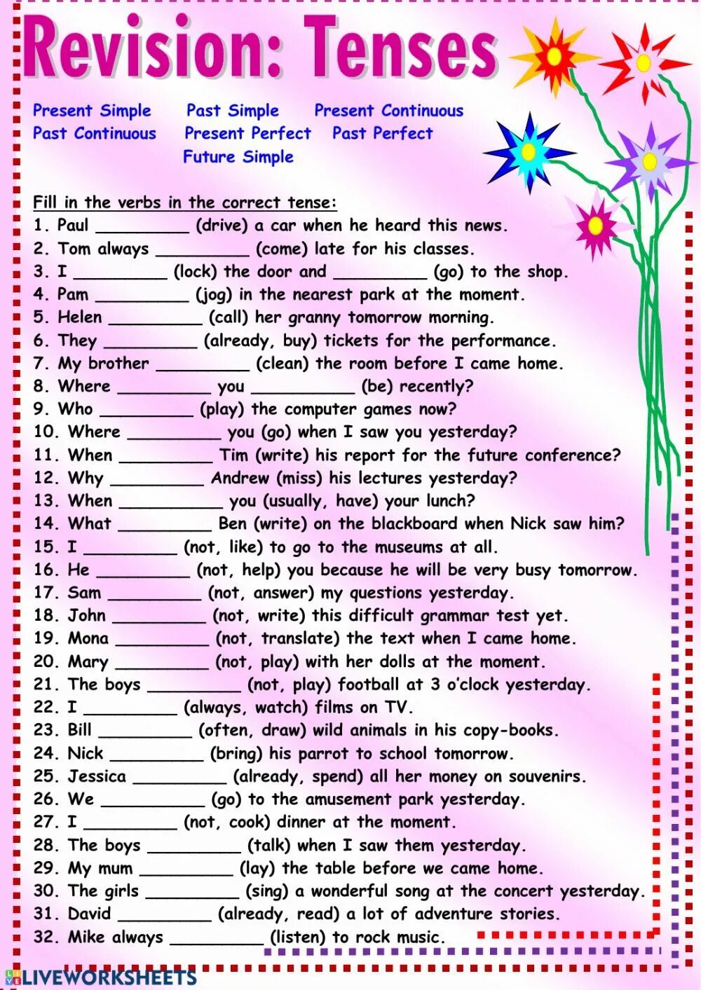 English Tenses Worksheets. Грамматика Tenses Worksheet. All perfect Tenses упражнения. Mixed Tenses exercises ответы.