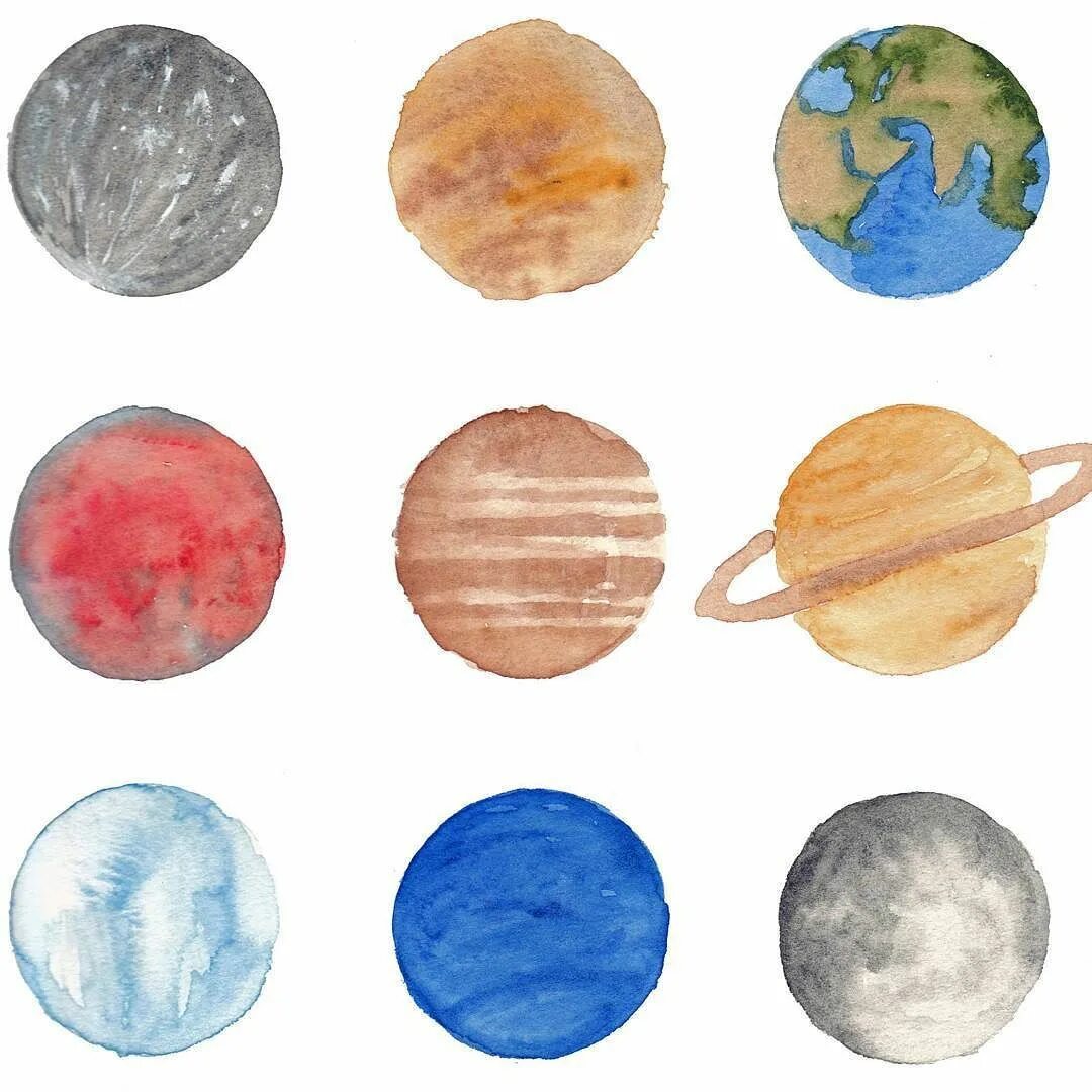 Планеты красками для детей. Планета рисунок. Солнечная система рисунок красками. Планеты Раскрашенные красками.
