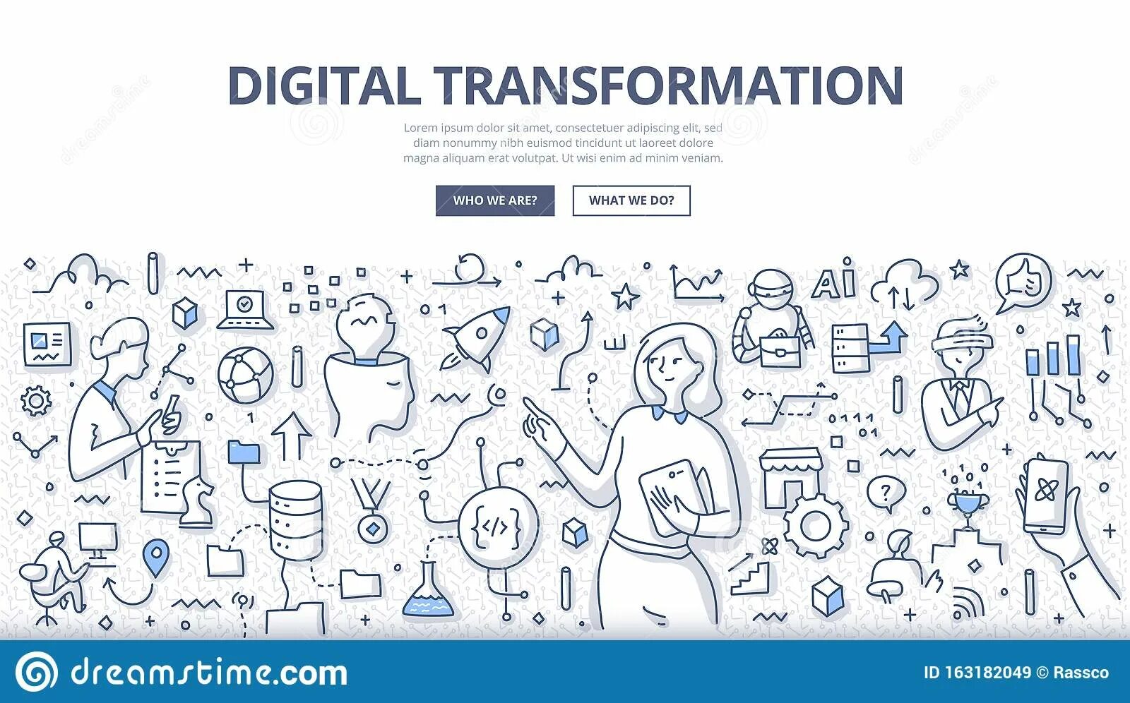 Трансформация вектор. Цифровая трансформация векторная графика. фон digital transformation. карта: doodle transform.