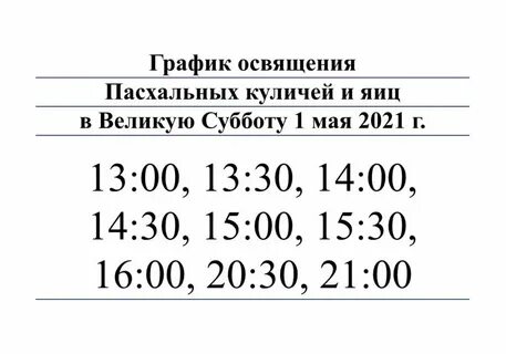 Расписание освящения куличей сочи