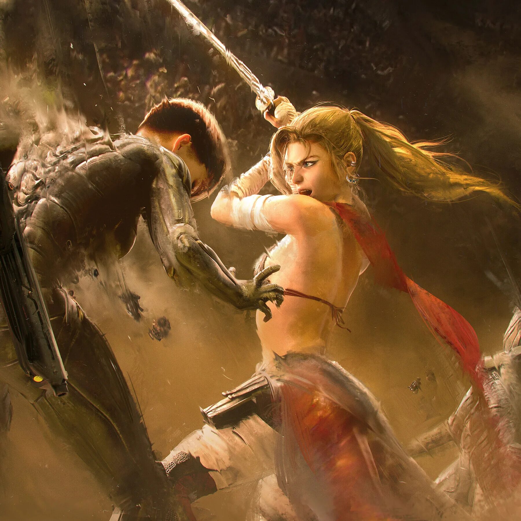 Бой женщина 4. Tian zi художник. Девушки с мечами. Девушка сражается. Фэнтези девушка с мечом.