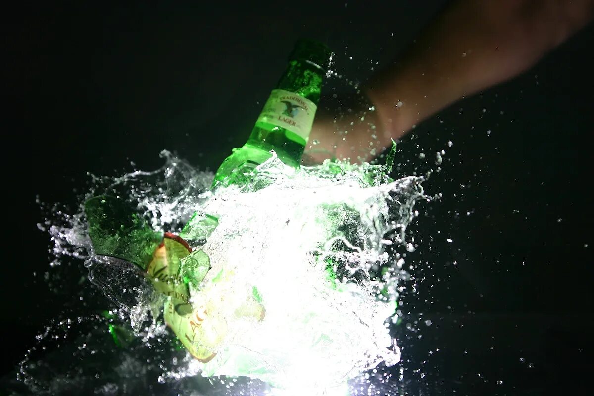 Breaking bottles