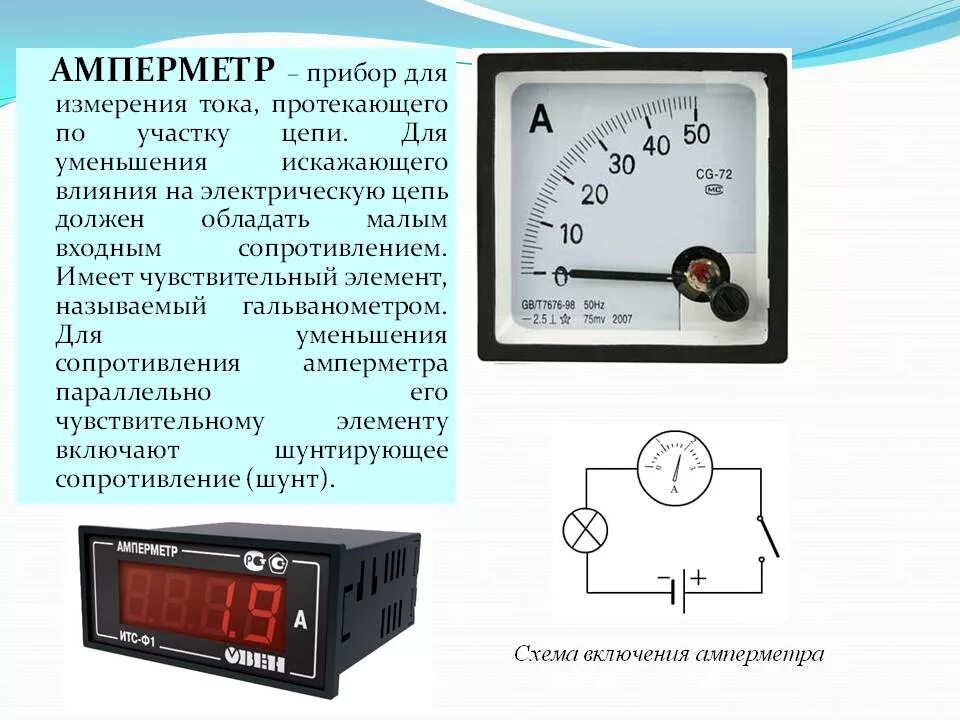 Виды амперметров. Приборы цифровые амперметра для измерения силы тока. Амперметр электроизмерительный прибор схема. Измерения амперметр омметр вольтметр. Электрические измерительные приборы вольтметр амперметр омметр.