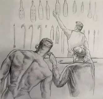 Shopping with Grandpa: Spanking Art by Matt - Jock Spank - Male Spanking.