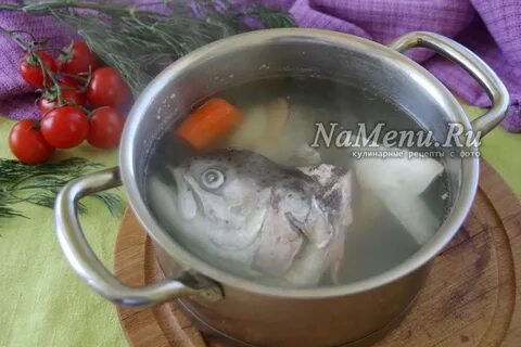 Уха из голов хвостов форель