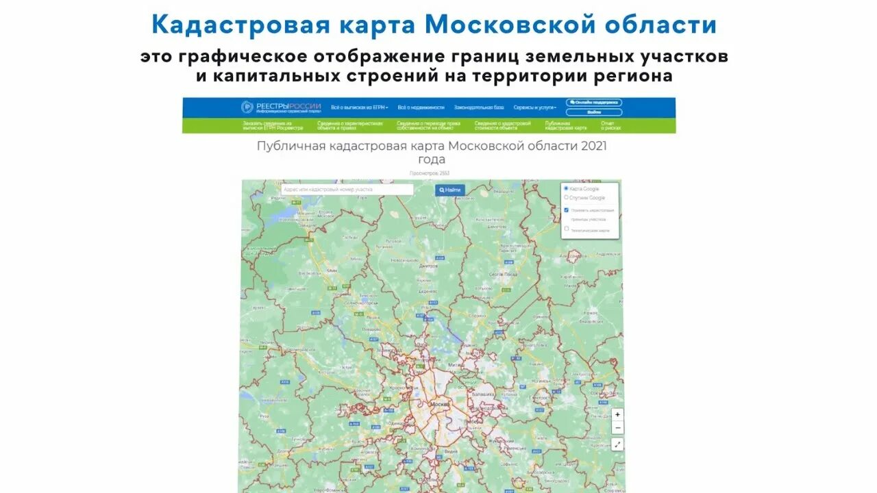 Кадастровая карта московской области с границами участков