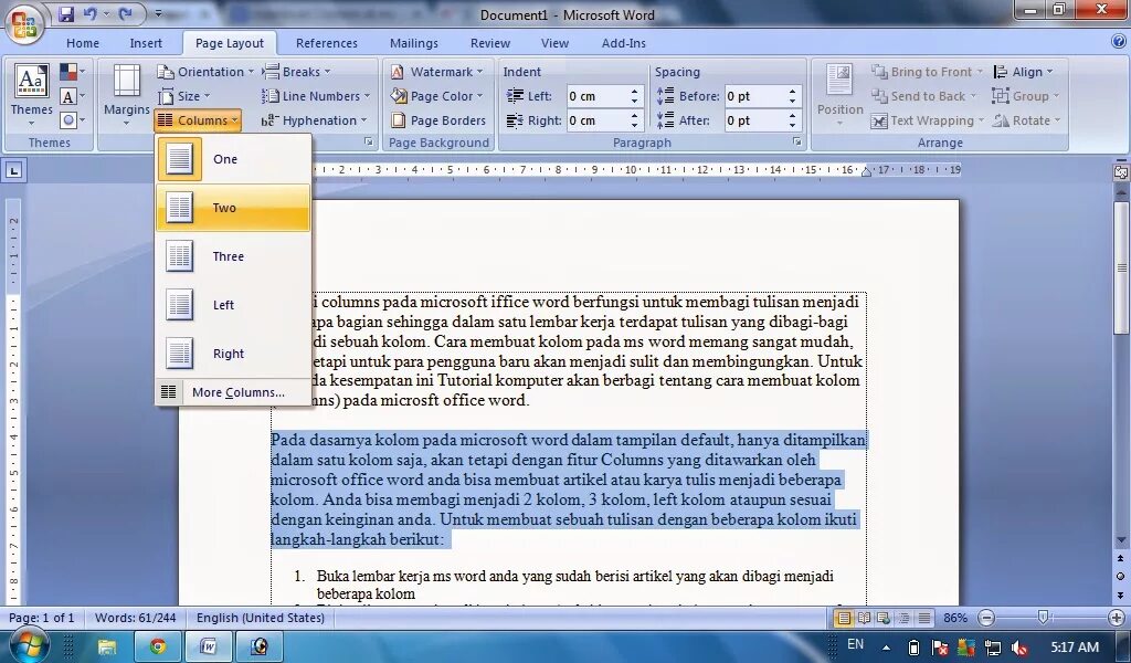Columns in Word. Page Layout columns. Format -columns Word. What is line in MS Word.