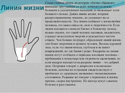 Линия жизни как понимать