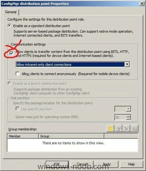 Distribution point properties. Vmedua instance setting. Allowed clients