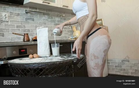 Download high-quality Sexy adult girl cooking flour kitchen images