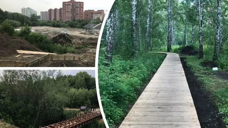 Парк каменка новосибирск фото В парке на реке Каменке появились очертания двух мостов