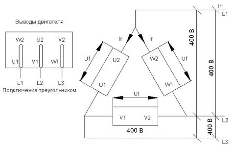 Подключить двигатель треугольником 220