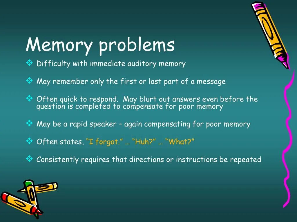 Memory left. Memory problems. memory disorders. memory wall problem. problems mems.