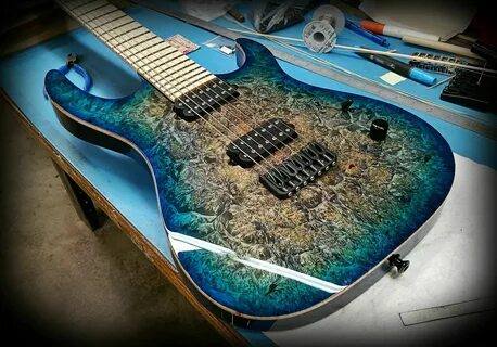 Kiesel Guitars Carvin Guitars Custom colored DC7X on an incredible murl.