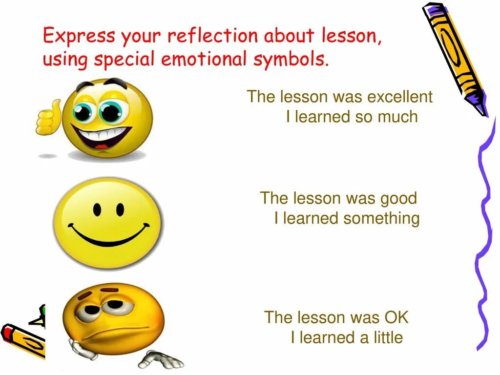Reflection of the lesson