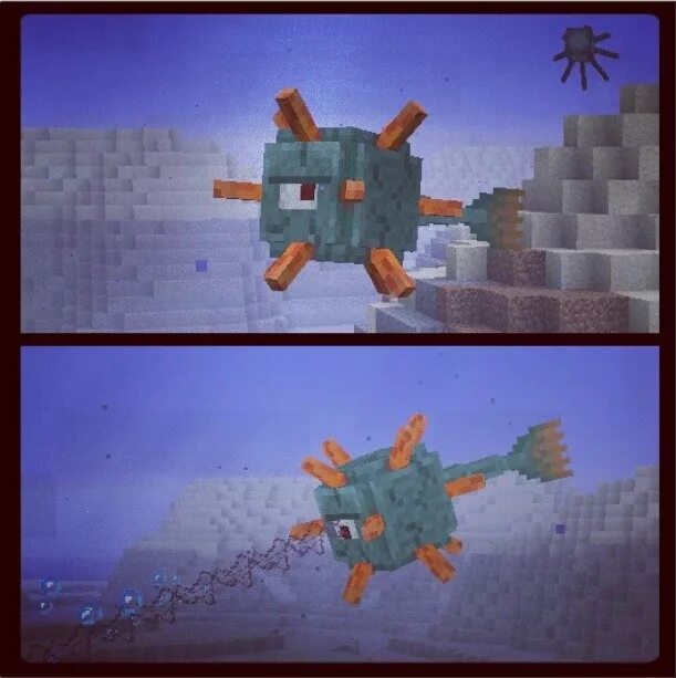 Как выглядит древний страж Elder Guardian Re-design By u/TheCrowdedOne Minecraft images, Minecraft art, Min