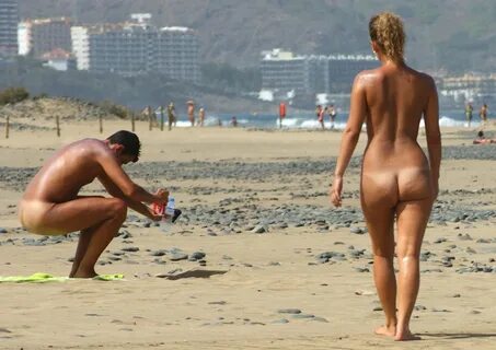 Naked women on the beach Barcelona. 