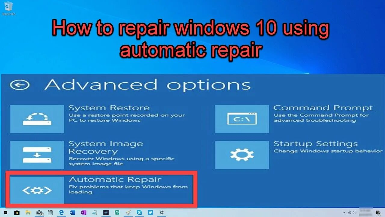 Automatic repair windows