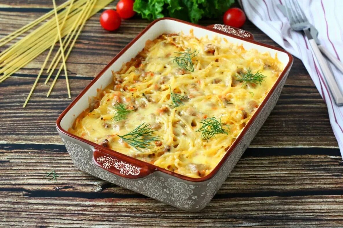 Макароны запеченные с сыром
