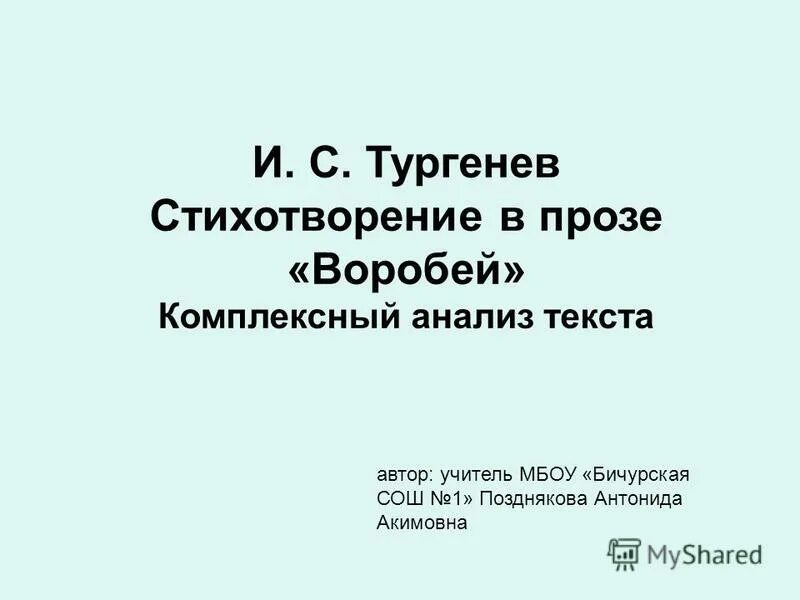 Стихотворение тургенева деревня